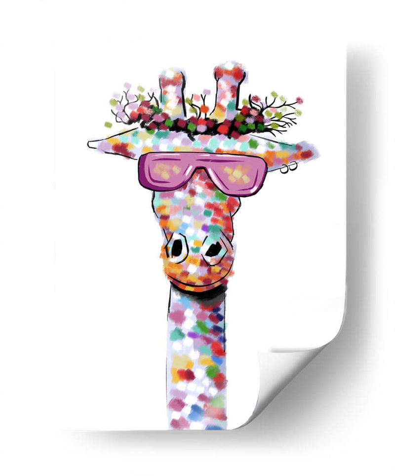 Jirafa Cool 02 - Hue Art | Cuadro decorativo de Canvas Lab