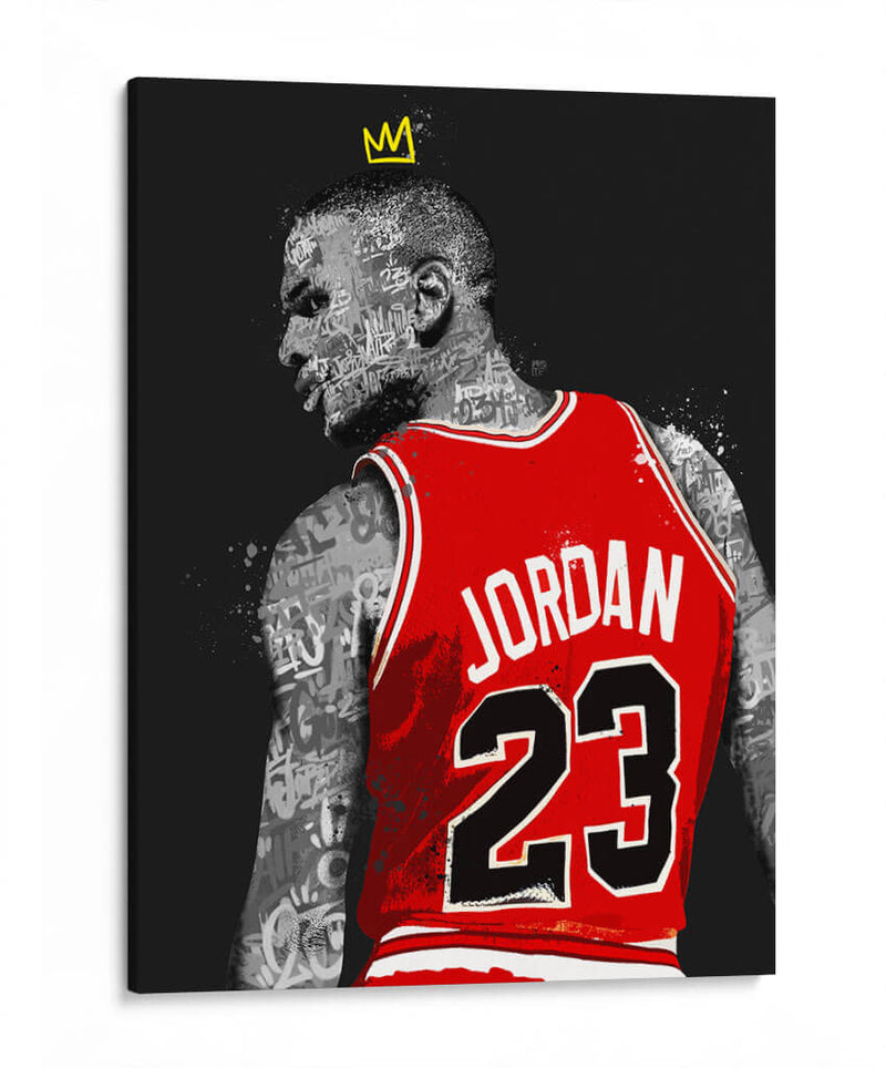Jordan Graffiti BnW - David Aste | Cuadro decorativo de Canvas Lab