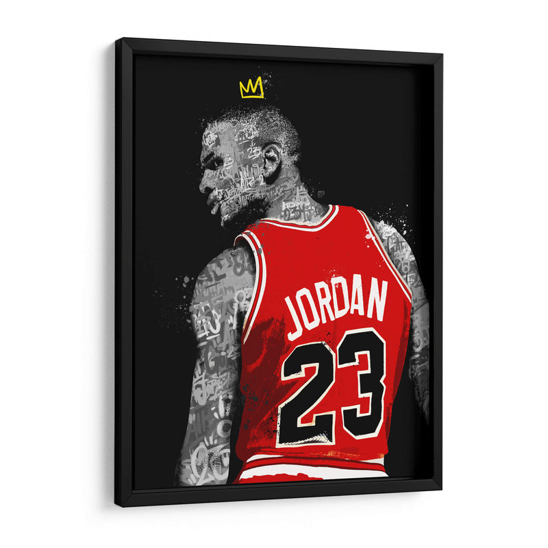 Jordan Graffiti BnW - David Aste | Cuadro decorativo de Canvas Lab