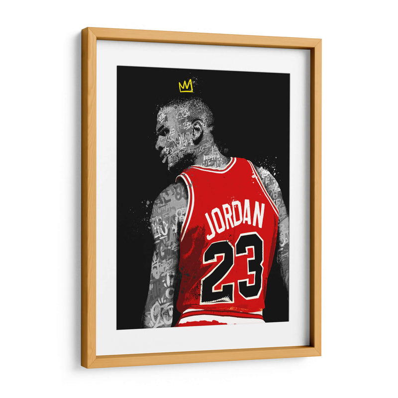 Jordan Graffiti BnW - David Aste | Cuadro decorativo de Canvas Lab