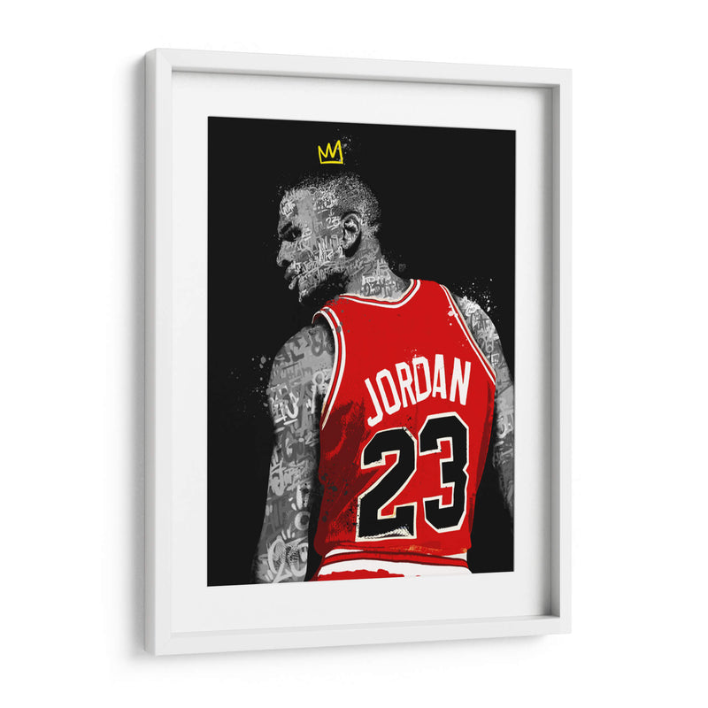 Jordan Graffiti BnW - David Aste | Cuadro decorativo de Canvas Lab