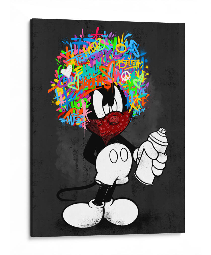 Cartoon Afro Graffiti - David Aste | Cuadro decorativo de Canvas Lab