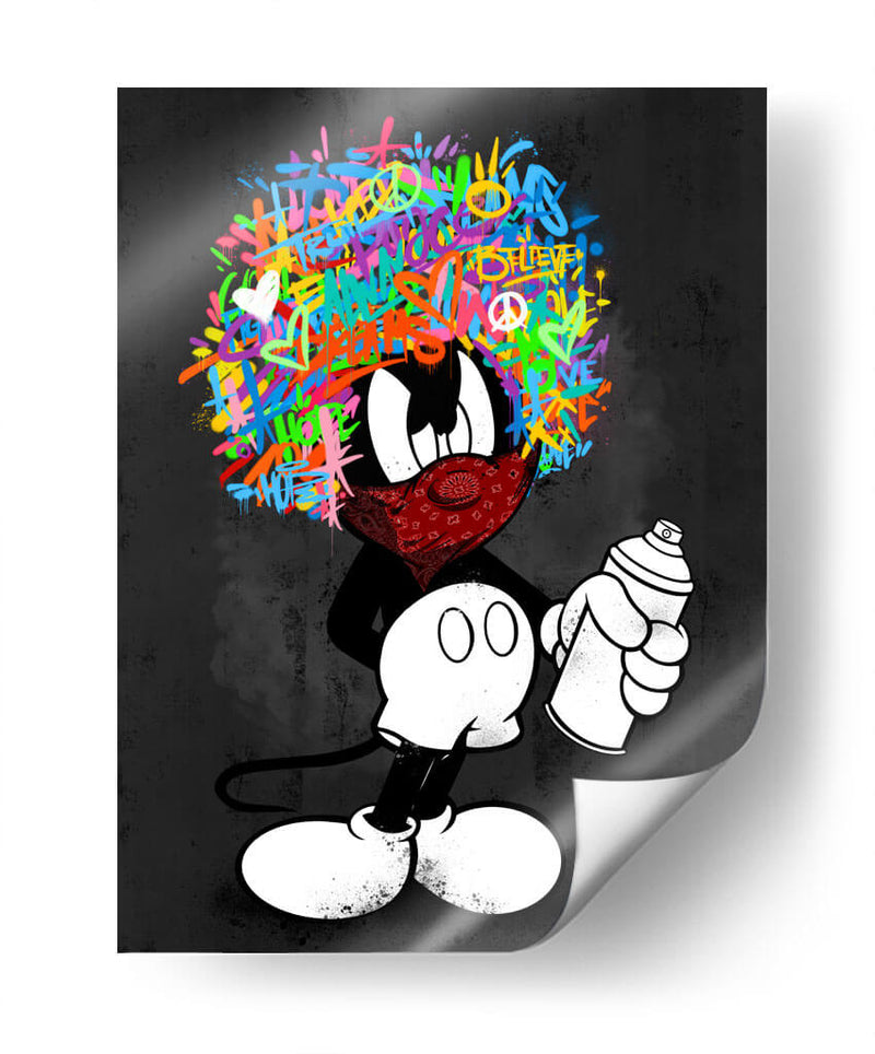 Cartoon Afro Graffiti - David Aste | Cuadro decorativo de Canvas Lab