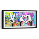 Peace and Love Cartoon Hands - David Aste | Cuadro decorativo de Canvas Lab