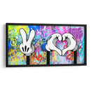 Peace and Love Cartoon Hands - David Aste | Cuadro decorativo de Canvas Lab