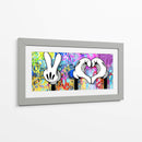 Peace and Love Cartoon Hands - David Aste | Cuadro decorativo de Canvas Lab