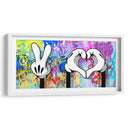 Peace and Love Cartoon Hands - David Aste | Cuadro decorativo de Canvas Lab