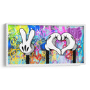 Peace and Love Cartoon Hands - David Aste | Cuadro decorativo de Canvas Lab