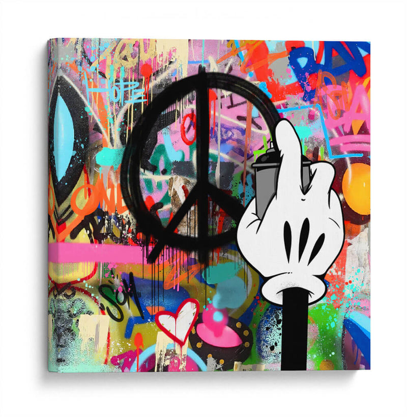 Peace Intervention Cartoon Negro - David Aste | Cuadro decorativo de Canvas Lab