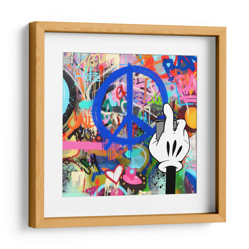 Peace Intervention Cartoon Azul - David Aste | Cuadro decorativo de Canvas Lab