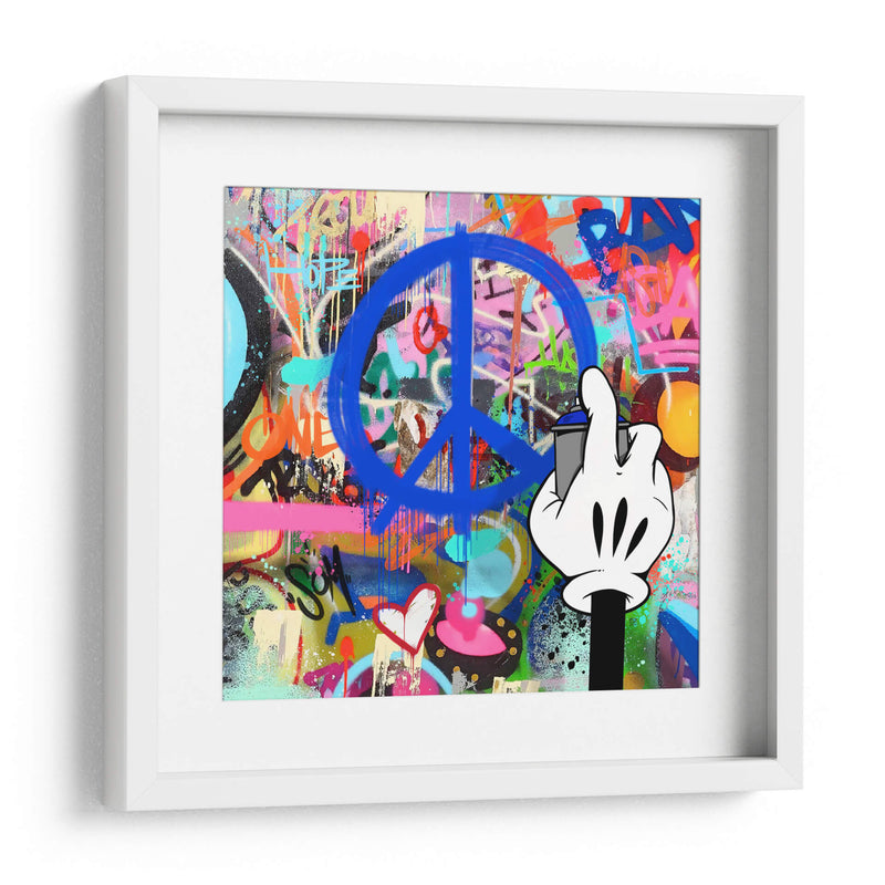 Peace Intervention Cartoon Azul - David Aste | Cuadro decorativo de Canvas Lab