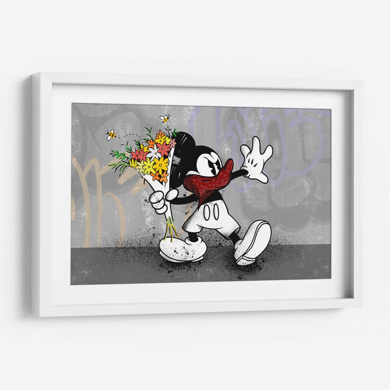 2D Cartoon Flower Thrower - David Aste | Cuadro decorativo de Canvas Lab