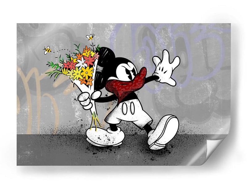 2D Cartoon Flower Thrower - David Aste | Cuadro decorativo de Canvas Lab