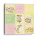 Tic-Tac Ratones En Rosa - June Erica Vess | Cuadro decorativo de Canvas Lab