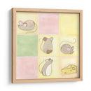 Tic-Tac Ratones En Rosa - June Erica Vess | Cuadro decorativo de Canvas Lab