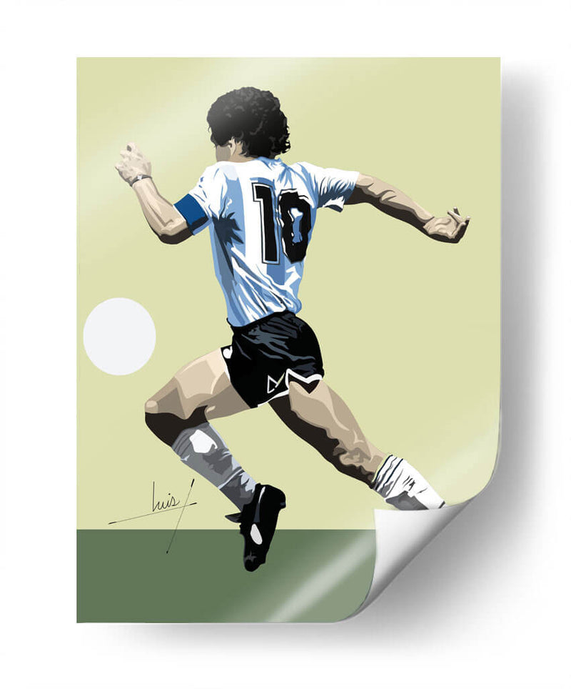 Maradona dominando el balón | Cuadro decorativo de Canvas Lab