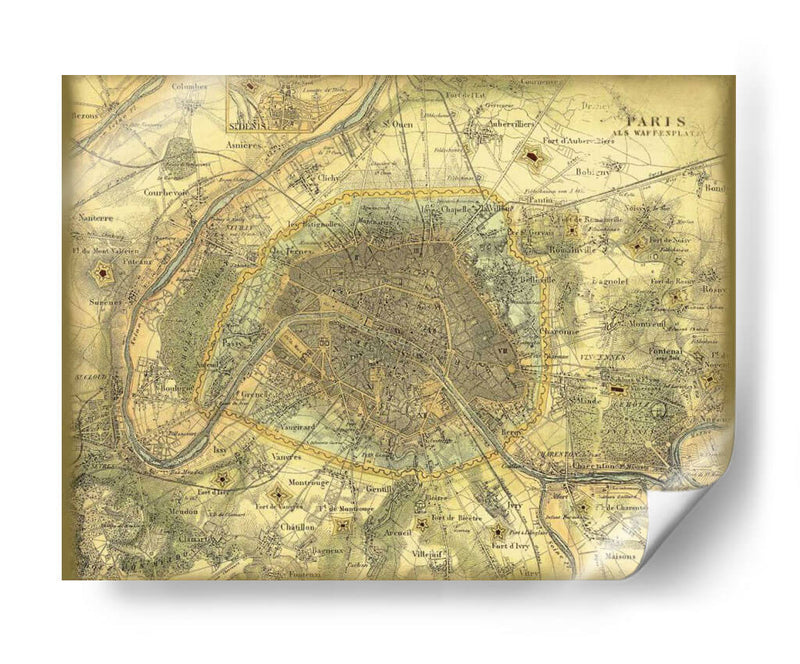 Mapa De París - Vision Studio | Cuadro decorativo de Canvas Lab