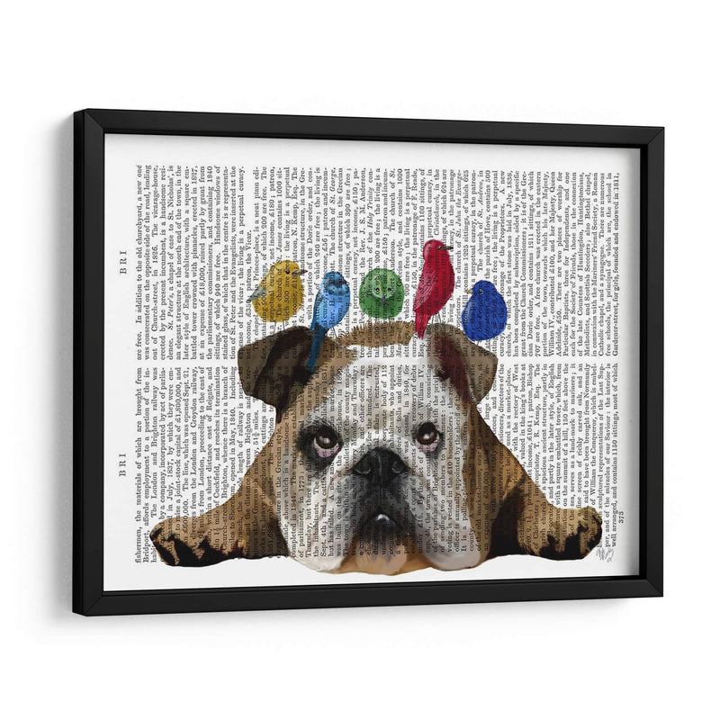 Bulldog Y Pájaros Ingleses - Fab Funky | Cuadro decorativo de Canvas Lab