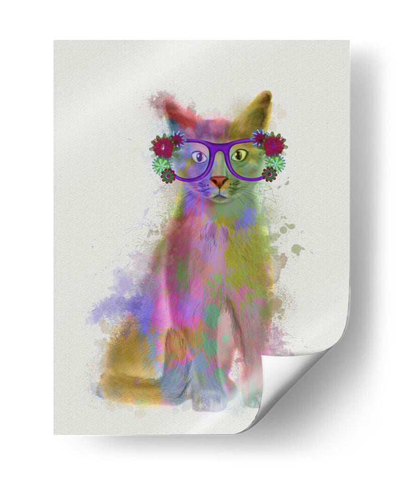 Cat Rainbow Splash 5 - Fab Funky | Cuadro decorativo de Canvas Lab