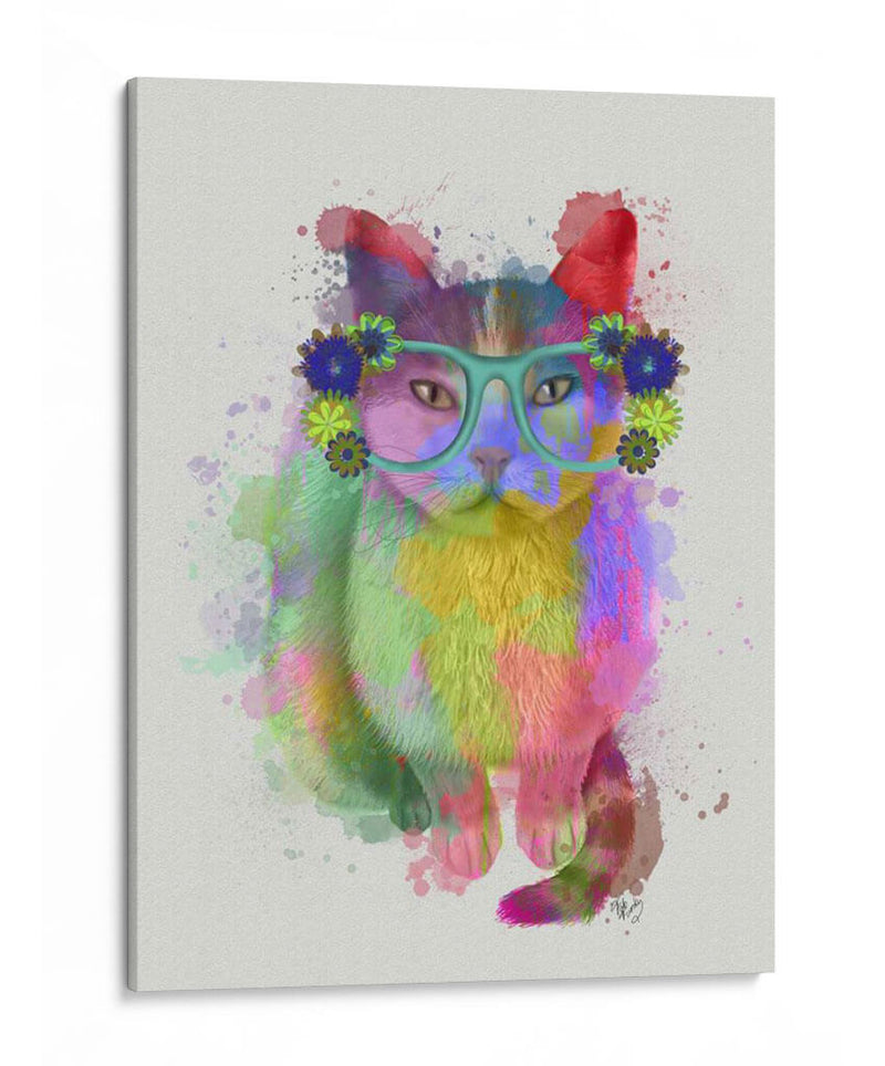 Cat Rainbow Splash 6 - Fab Funky | Cuadro decorativo de Canvas Lab