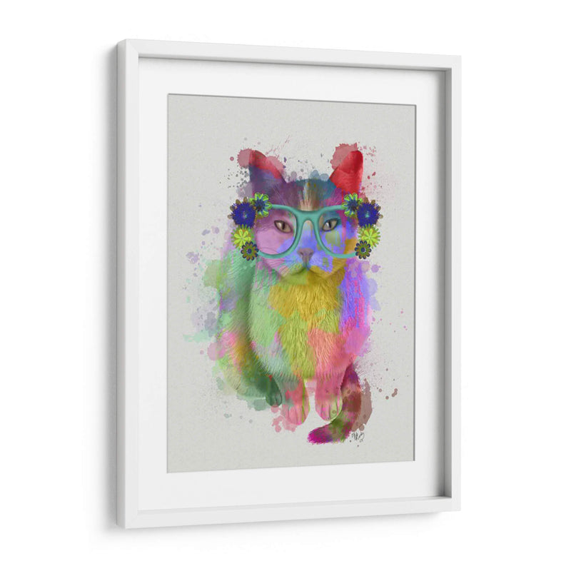 Cat Rainbow Splash 6 - Fab Funky | Cuadro decorativo de Canvas Lab