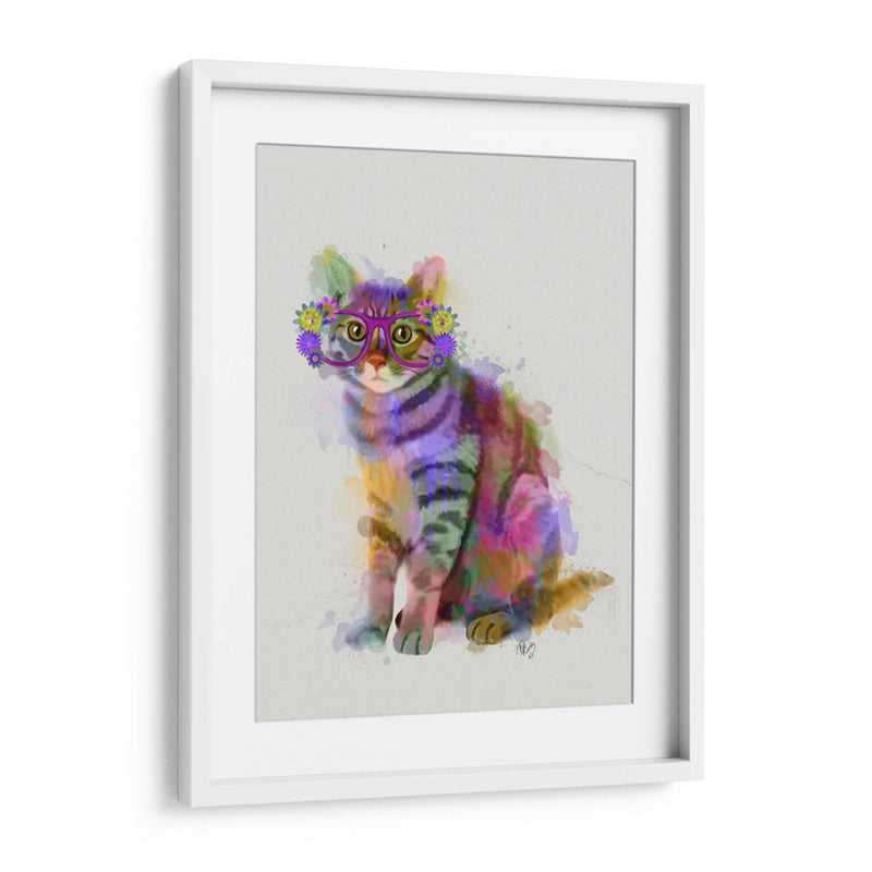 Cat Rainbow Splash 7 - Fab Funky | Cuadro decorativo de Canvas Lab