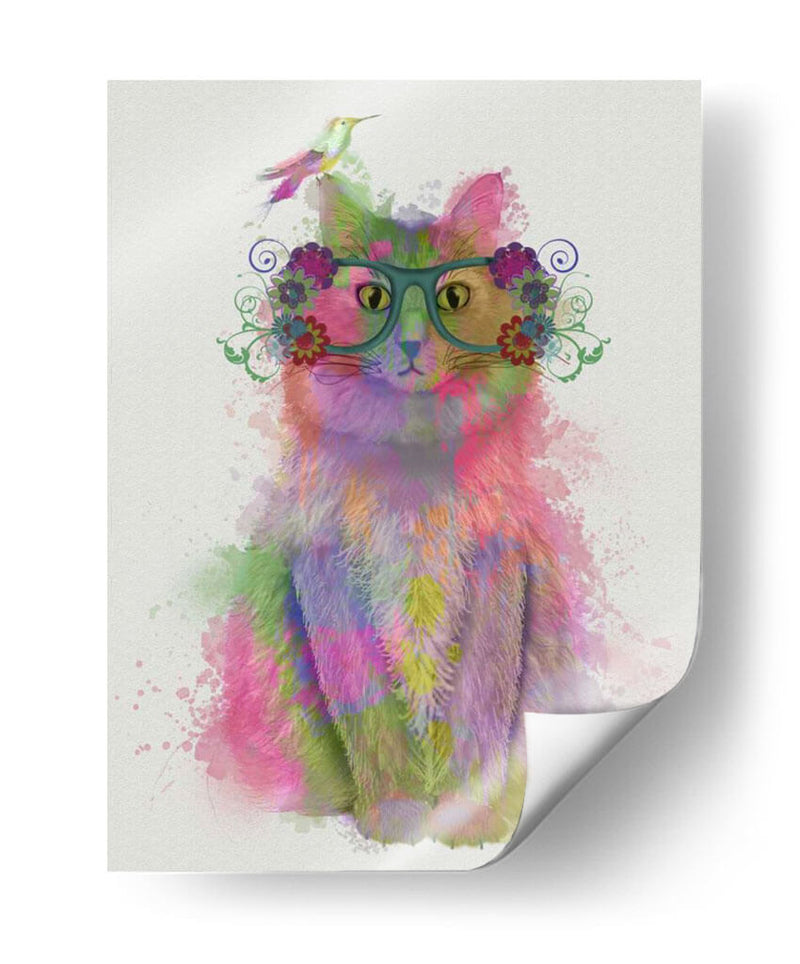 Cat Rainbow Splash 8 - Fab Funky | Cuadro decorativo de Canvas Lab