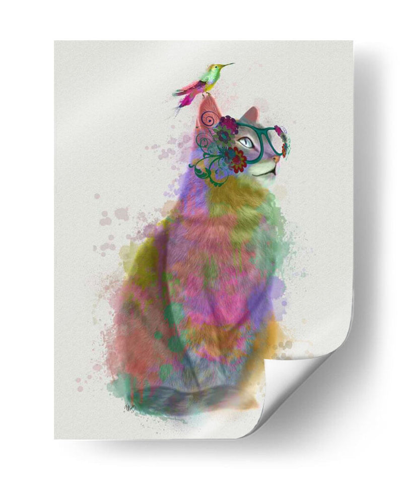 Cat Rainbow Splash 11 - Fab Funky | Cuadro decorativo de Canvas Lab