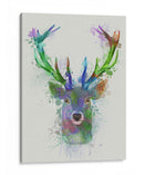 Cabeza De Ciervo 1 Splash De Arco Iris Azul Y Verde - Fab Funky | Cuadro decorativo de Canvas Lab