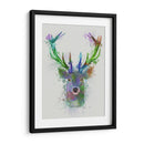 Cabeza De Ciervo 1 Splash De Arco Iris Azul Y Verde - Fab Funky | Cuadro decorativo de Canvas Lab