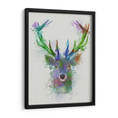 Cabeza De Ciervo 1 Splash De Arco Iris Azul Y Verde - Fab Funky | Cuadro decorativo de Canvas Lab