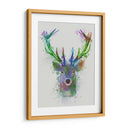 Cabeza De Ciervo 1 Splash De Arco Iris Azul Y Verde - Fab Funky | Cuadro decorativo de Canvas Lab
