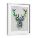 Cabeza De Ciervo 1 Splash De Arco Iris Azul Y Verde - Fab Funky | Cuadro decorativo de Canvas Lab