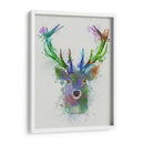 Cabeza De Ciervo 1 Splash De Arco Iris Azul Y Verde - Fab Funky | Cuadro decorativo de Canvas Lab