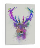 Cabeza De Ciervo 1 Rainbow Splash Pink Y Purple - Fab Funky | Cuadro decorativo de Canvas Lab