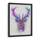 Cabeza De Ciervo 1 Rainbow Splash Pink Y Purple - Fab Funky | Cuadro decorativo de Canvas Lab