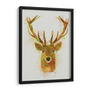Cabeza De Ciervo 1 Rainbow Splash Rojo Y Oro - Fab Funky | Cuadro decorativo de Canvas Lab