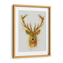 Cabeza De Ciervo 1 Rainbow Splash Rojo Y Oro - Fab Funky | Cuadro decorativo de Canvas Lab