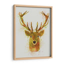 Cabeza De Ciervo 1 Rainbow Splash Rojo Y Oro - Fab Funky | Cuadro decorativo de Canvas Lab