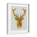 Cabeza De Ciervo 1 Rainbow Splash Rojo Y Oro - Fab Funky | Cuadro decorativo de Canvas Lab
