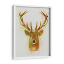 Cabeza De Ciervo 1 Rainbow Splash Rojo Y Oro - Fab Funky | Cuadro decorativo de Canvas Lab