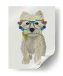 West Highland Terrier Flower Glasses - Fab Funky | Cuadro decorativo de Canvas Lab