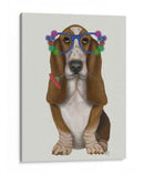 Gafas De Flores De Sabueso De Basset - Fab Funky | Cuadro decorativo de Canvas Lab
