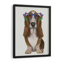 Gafas De Flores De Sabueso De Basset - Fab Funky | Cuadro decorativo de Canvas Lab