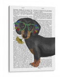Gafas De Flores Dachshund - Fab Funky | Cuadro decorativo de Canvas Lab