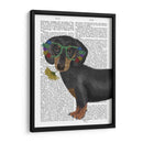 Gafas De Flores Dachshund - Fab Funky | Cuadro decorativo de Canvas Lab