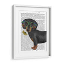 Gafas De Flores Dachshund - Fab Funky | Cuadro decorativo de Canvas Lab