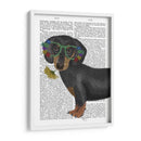 Gafas De Flores Dachshund - Fab Funky | Cuadro decorativo de Canvas Lab