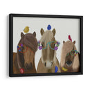 Trío De Caballos Con Gafas De Flores - Fab Funky | Cuadro decorativo de Canvas Lab