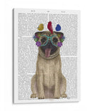 Gafas De Pug Y Flores - Fab Funky | Cuadro decorativo de Canvas Lab
